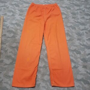 ICS Prison Pants Mens Small Orange Pull On Straight Leg
